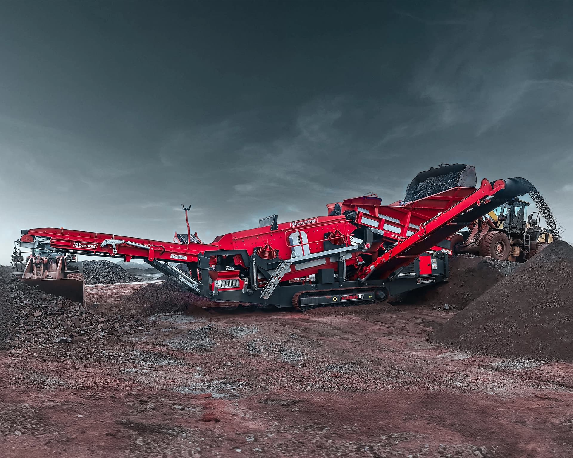 Boratas mobile crushing machine photographed outdoors